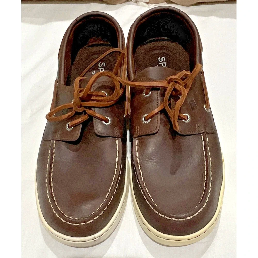 Sperry Top-Sider Mens Bahama II Boat Shoes Brown Leather STS18789 Size 12